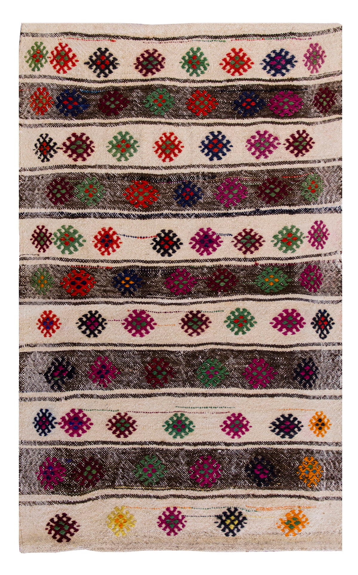 Vintage Turkish Rug, 2.1 x 3.8 ft, 64 x 112 cm