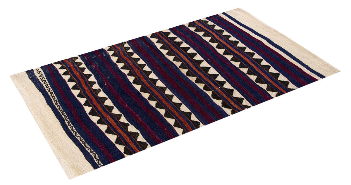 Vintage Turkish Rug, 2.1 x 3.8 ft, 65 x 112 cm