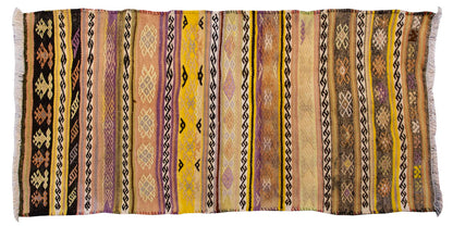 Vintage Turkish Rug, 2.1 x 6.4 ft Rug