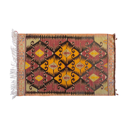 Vintage Turkish Rug, 2.10 x 3.4 ft Rug, 87 x 104 cm