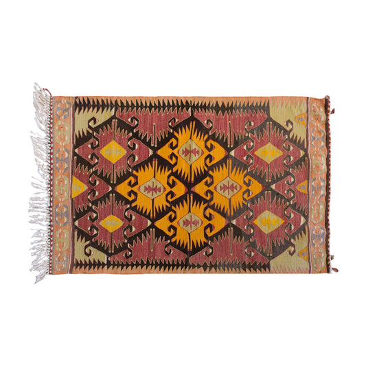 Vintage Turkish Rug, 2.10 x 3.4 ft Rug, 87 x 104 cm