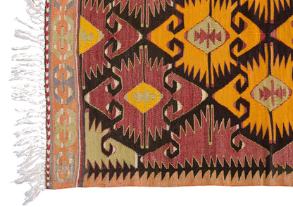 Vintage Turkish Rug, 2.10 x 3.4 ft Rug, 87 x 104 cm