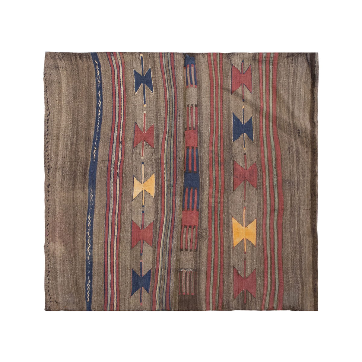 Vintage Turkish Rug, 2.11 x 2.11 ft Rug, 91 x 91 cm