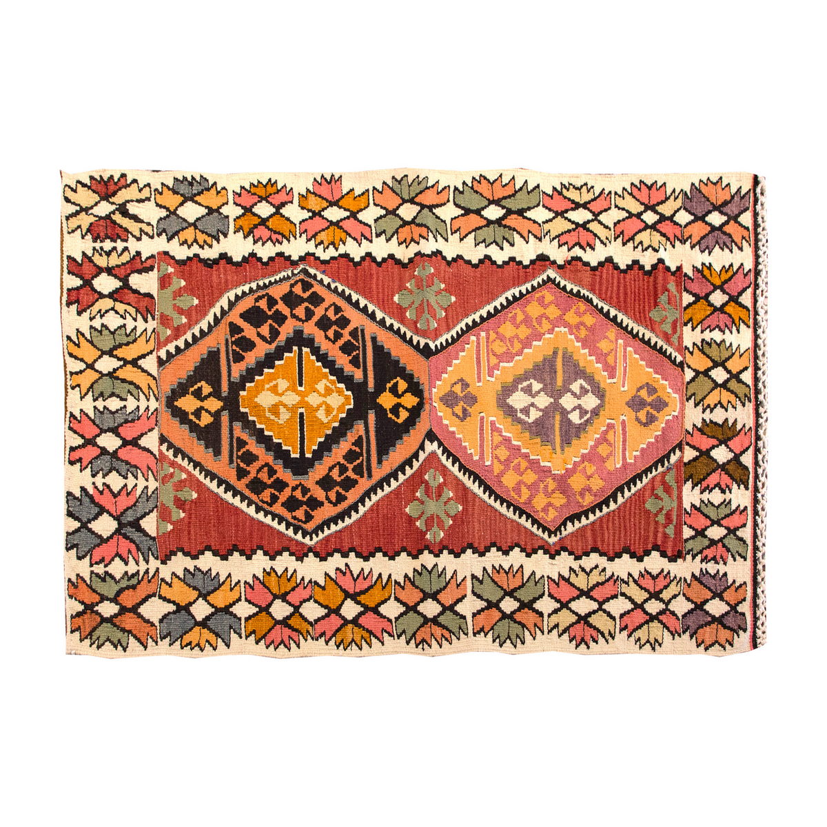 Vintage Turkish Rug, 2.11 x 4.10 ft, 90 x 148 cm