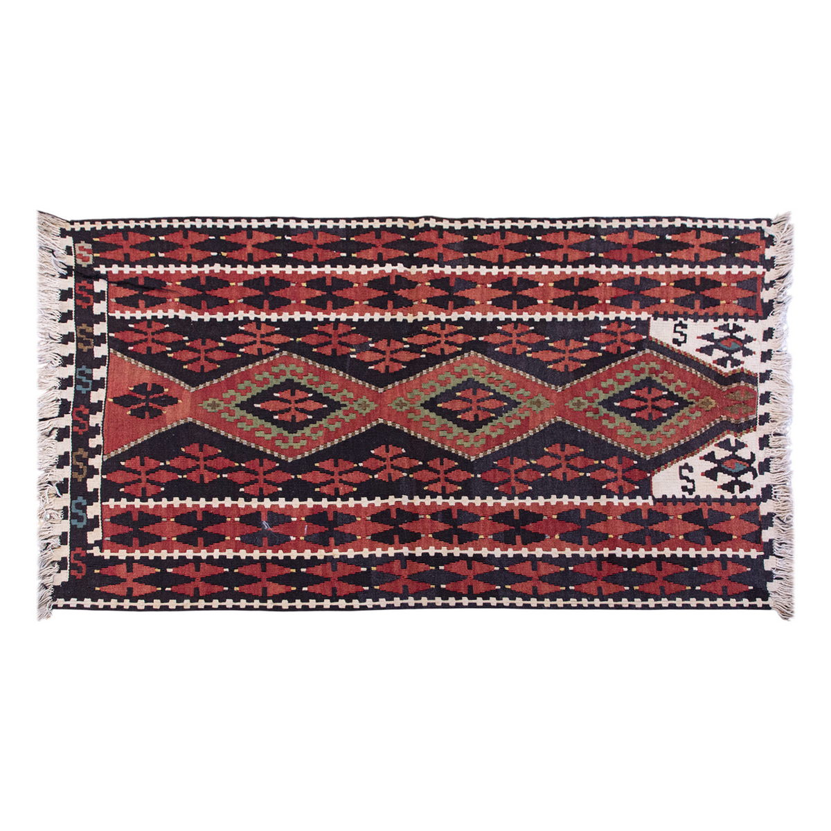 Vintage Turkish Rug, 2.11 x 4.10 ft Rug, 91 x 148 cm