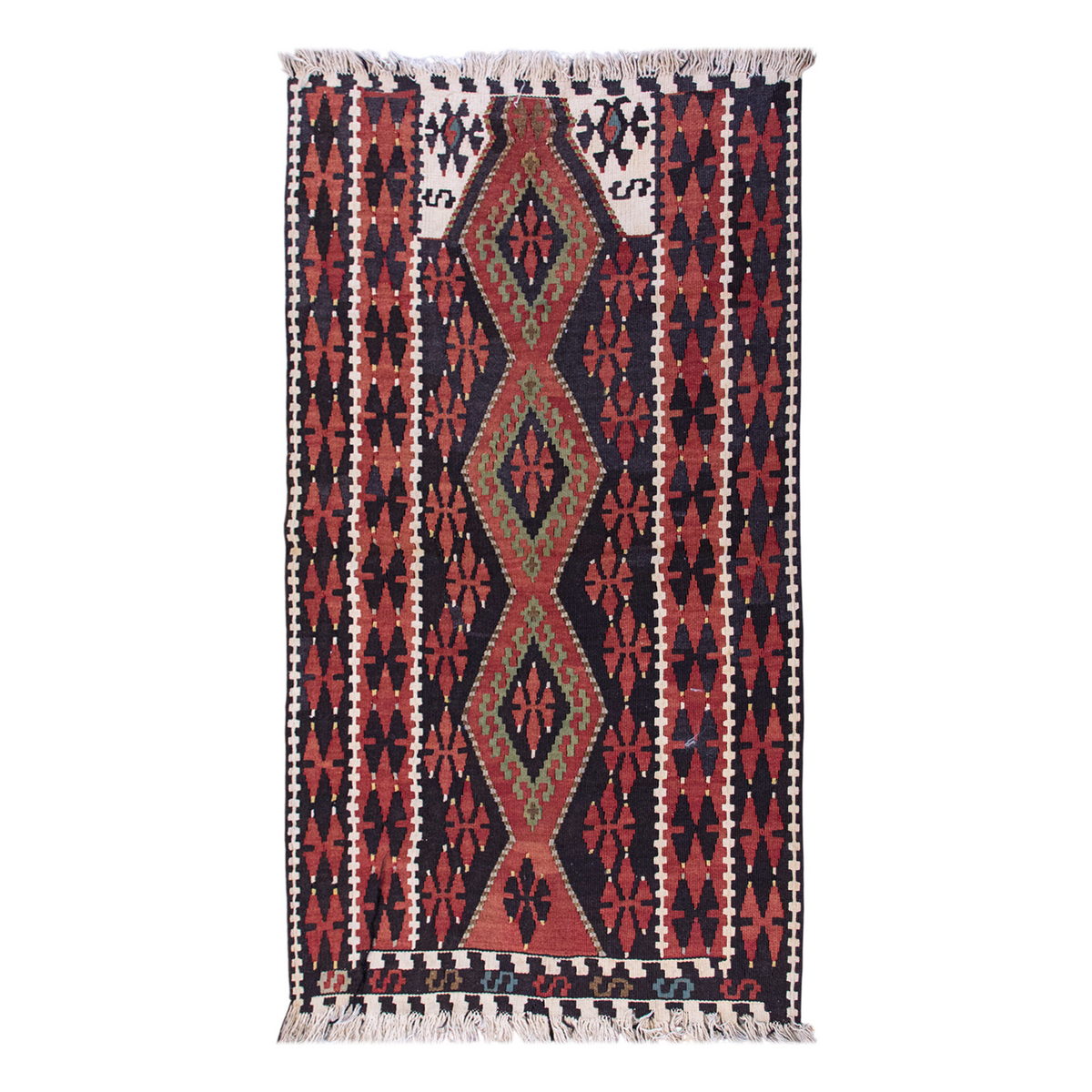 Vintage Turkish Rug, 2.11 x 4.10 ft Rug, 91 x 148 cm