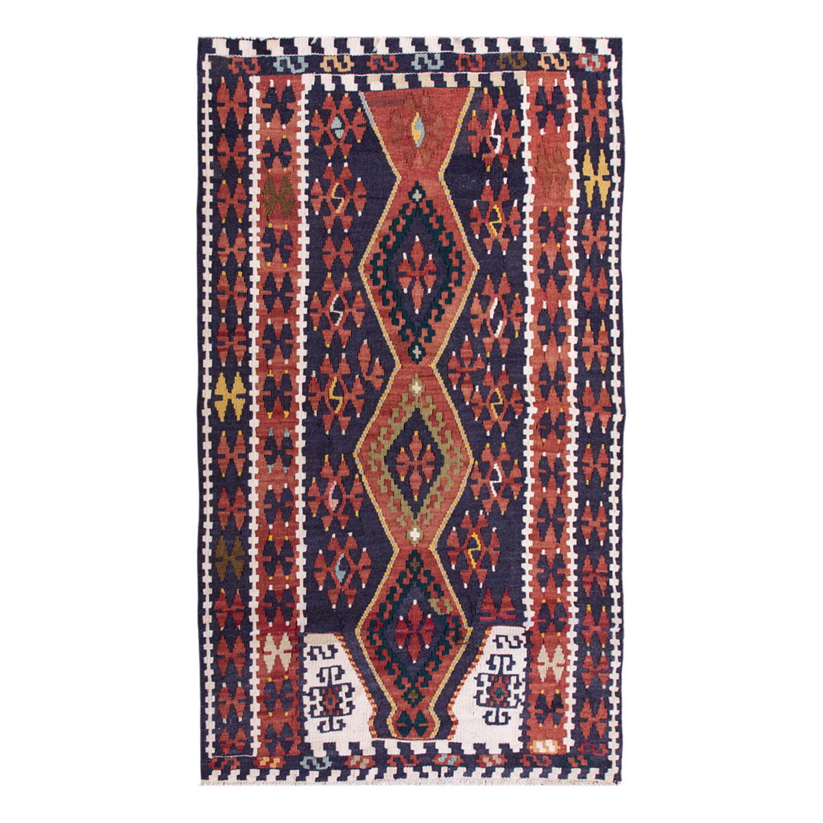 Vintage Turkish Rug, 2.11 x 4.6 ft Rug, 90 x 139 cm