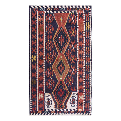 Vintage Turkish Rug, 2.11 x 4.6 ft Rug, 90 x 139 cm