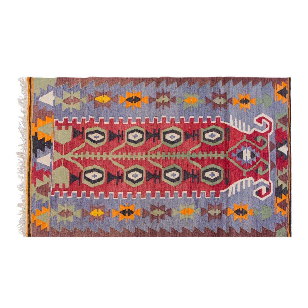 Vintage Turkish Rug, 2.11 x 4.7 ft Rug, 89 x 140 cm