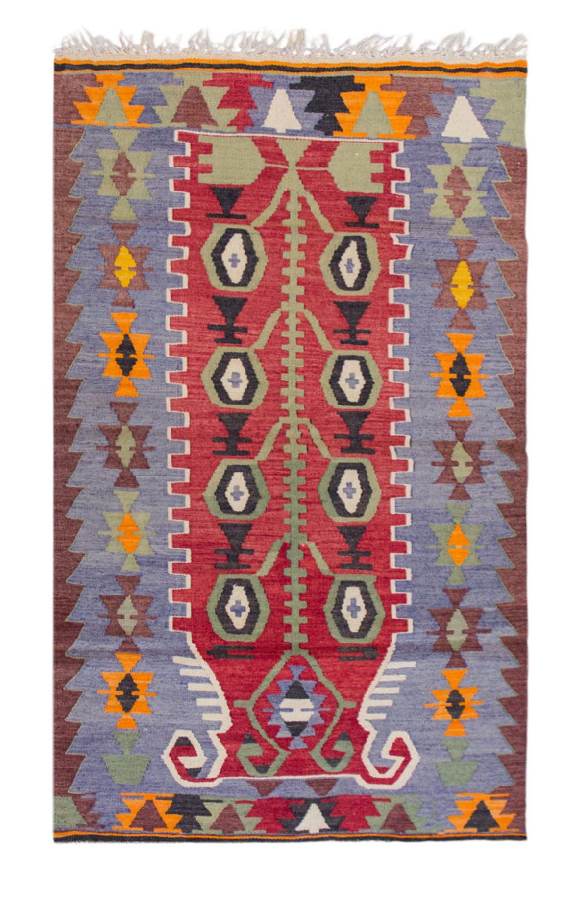 Vintage Turkish Rug, 2.11 x 4.7 ft Rug, 89 x 140 cm