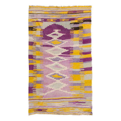 Vintage Turkish Rug, 2.11 x 4.7 ft Rug, 90 x 141 cm