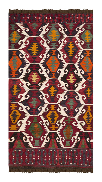 Vintage Turkish Rug, 2.11 x 5.3 ft Rug, 89 x 162 cm