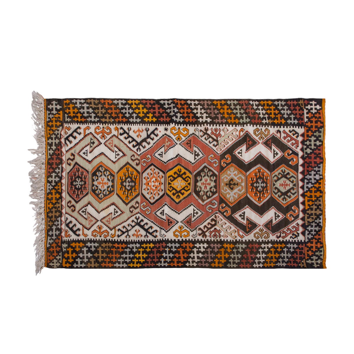 Vintage Turkish Rug, 2.11 x 5 ft Rug, 90 x 153 cm