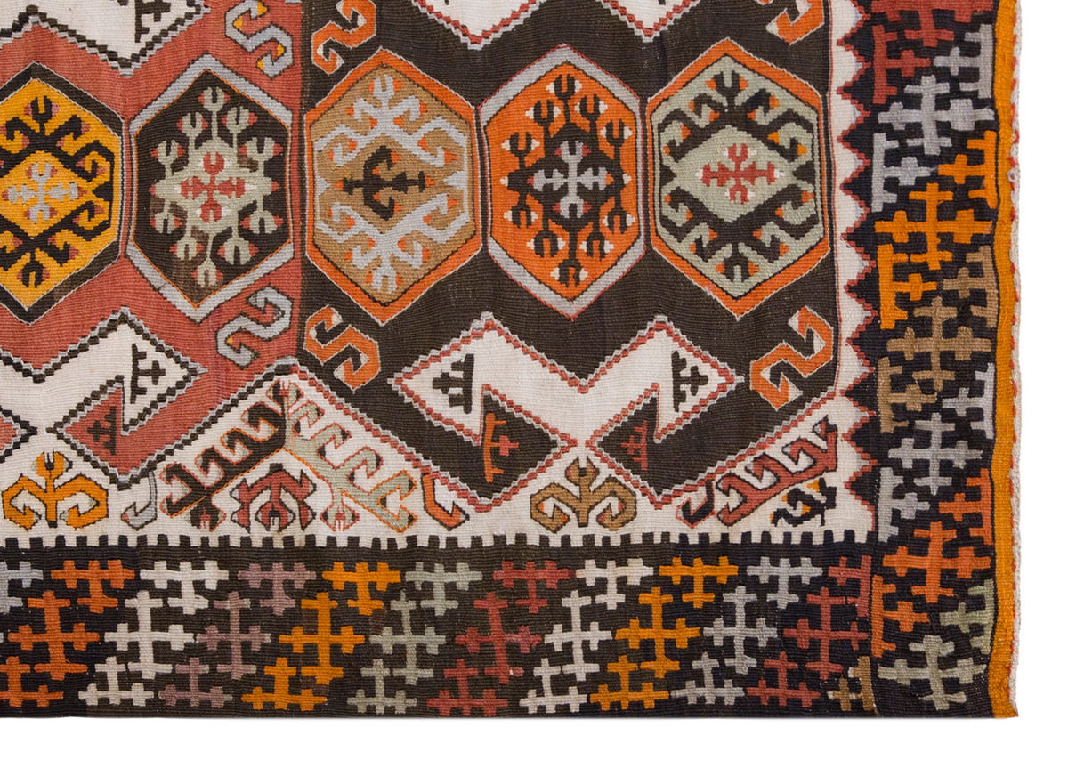 Vintage Turkish Rug, 2.11 x 5 ft Rug, 90 x 153 cm