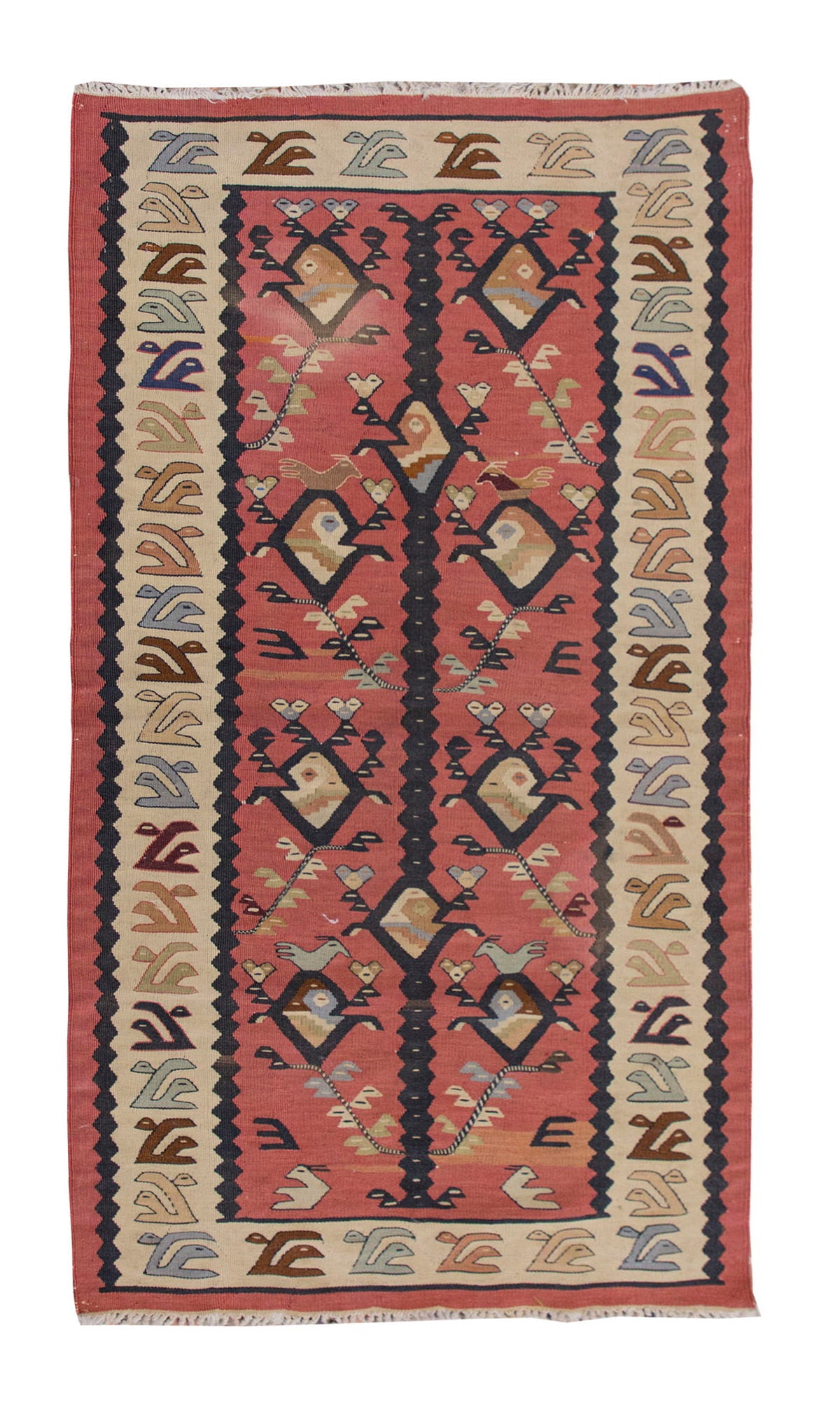 Vintage Turkish Rug, 2.3 x 4.5 ft Rug, 71 x 137 cm