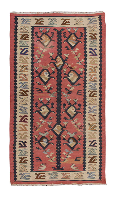 Vintage Turkish Rug, 2.3 x 4.5 ft Rug, 71 x 137 cm