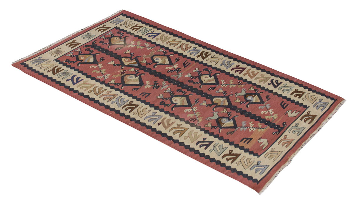 Vintage Turkish Rug, 2.3 x 4.5 ft Rug, 71 x 137 cm