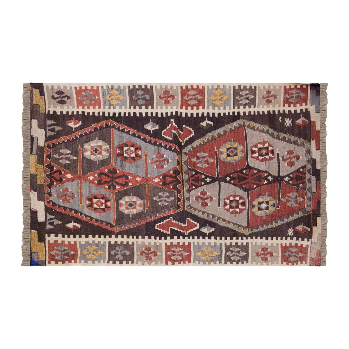 Vintage Turkish Rug, 2.4 x 4.2 ft Rug, 72 x 127 cm