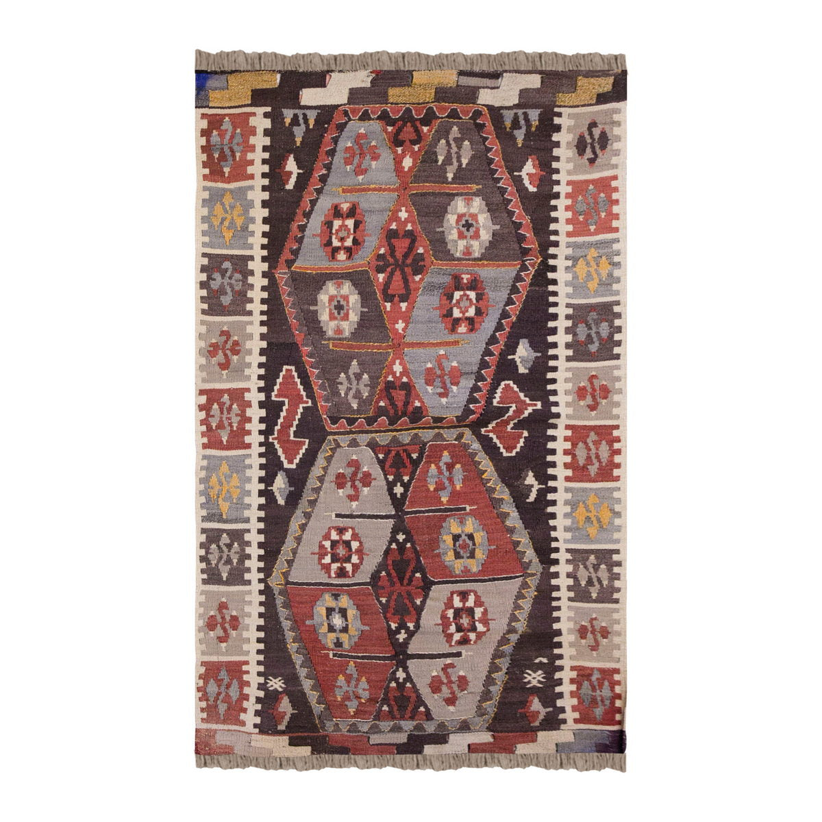 Vintage Turkish Rug, 2.4 x 4.2 ft Rug, 72 x 127 cm