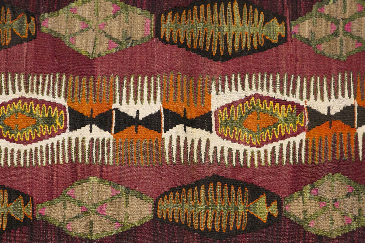 Vintage Turkish Rug, 2.4 x 4.2 ft Rug, 73 x 128 cm