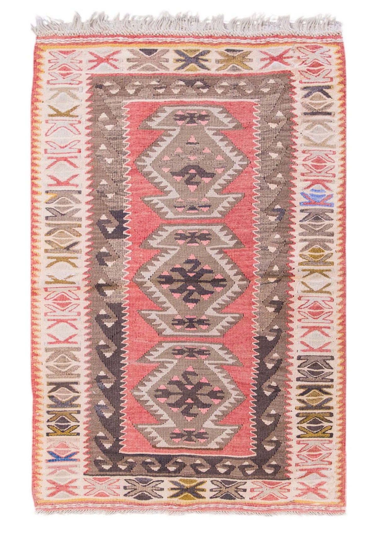 Vintage Turkish Rug, 2.5 x 3.11 ft, 74 x 120 cm