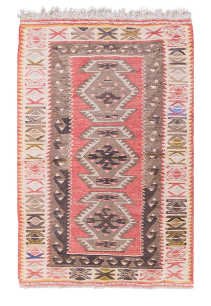 Vintage Turkish Rug, 2.5 x 3.11 ft, 74 x 120 cm