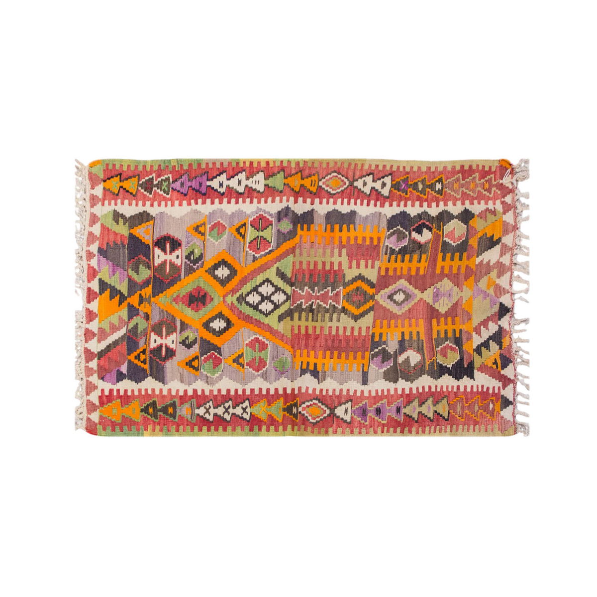 Vintage Turkish Rug, 2.5 x 3.11 ft Rug, 76 x 120 cm
