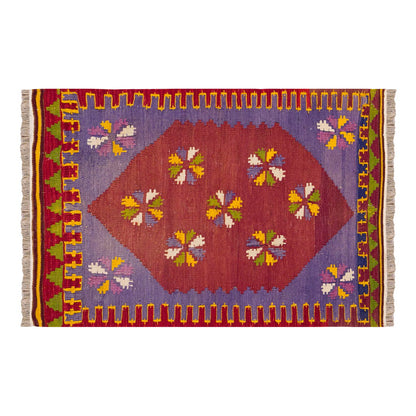 Vintage Turkish Rug, 2.6 x 3.10 ft Rug, 78  x 118 cm