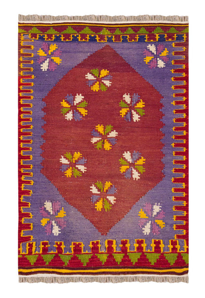 Vintage Turkish Rug, 2.6 x 3.10 ft Rug, 78  x 118 cm