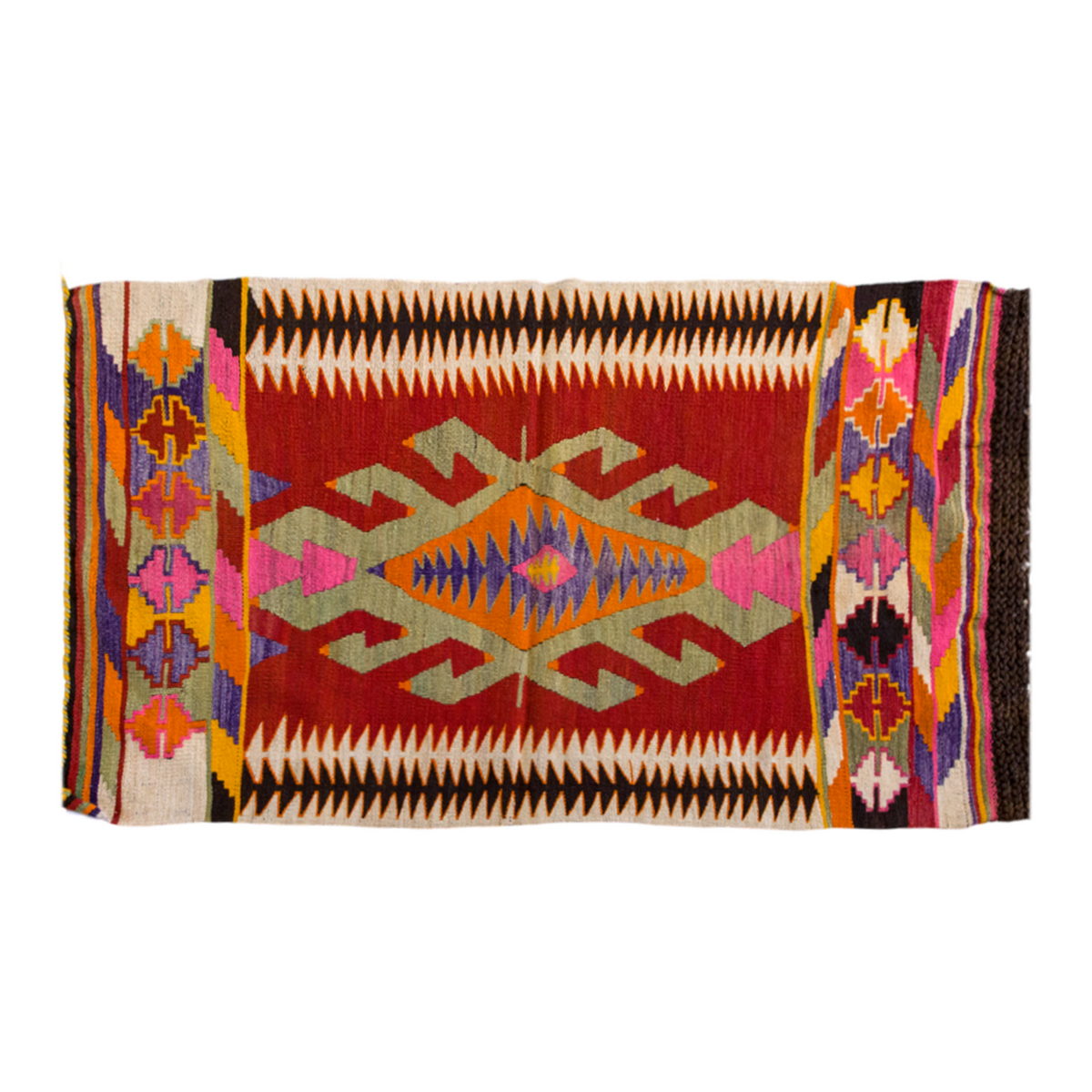 Vintage Turkish Rug, 2.6 x 3.9 ft Rug, 77 x 115 cm