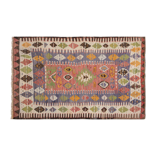 Vintage Turkish Rug, 2.6 x 4.1 ft , 77 x 125 cm