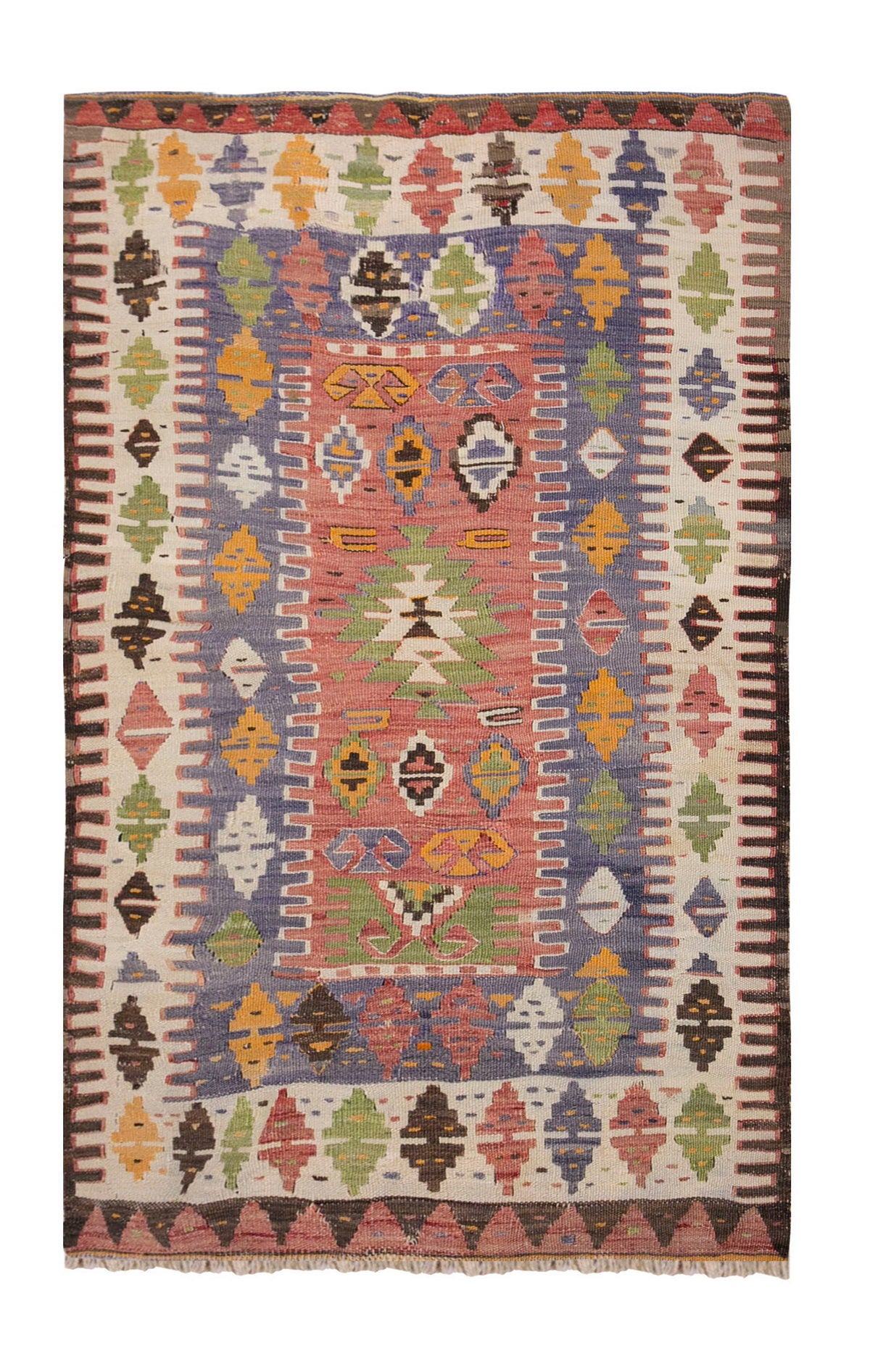 Vintage Turkish Rug, 2.6 x 4.1 ft , 77 x 125 cm