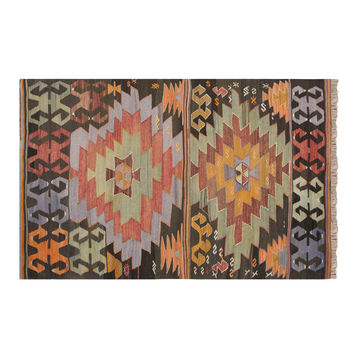 Vintage Turkish Rug, 2.6 x 4.3 ft Rug, 77 x 130 cm