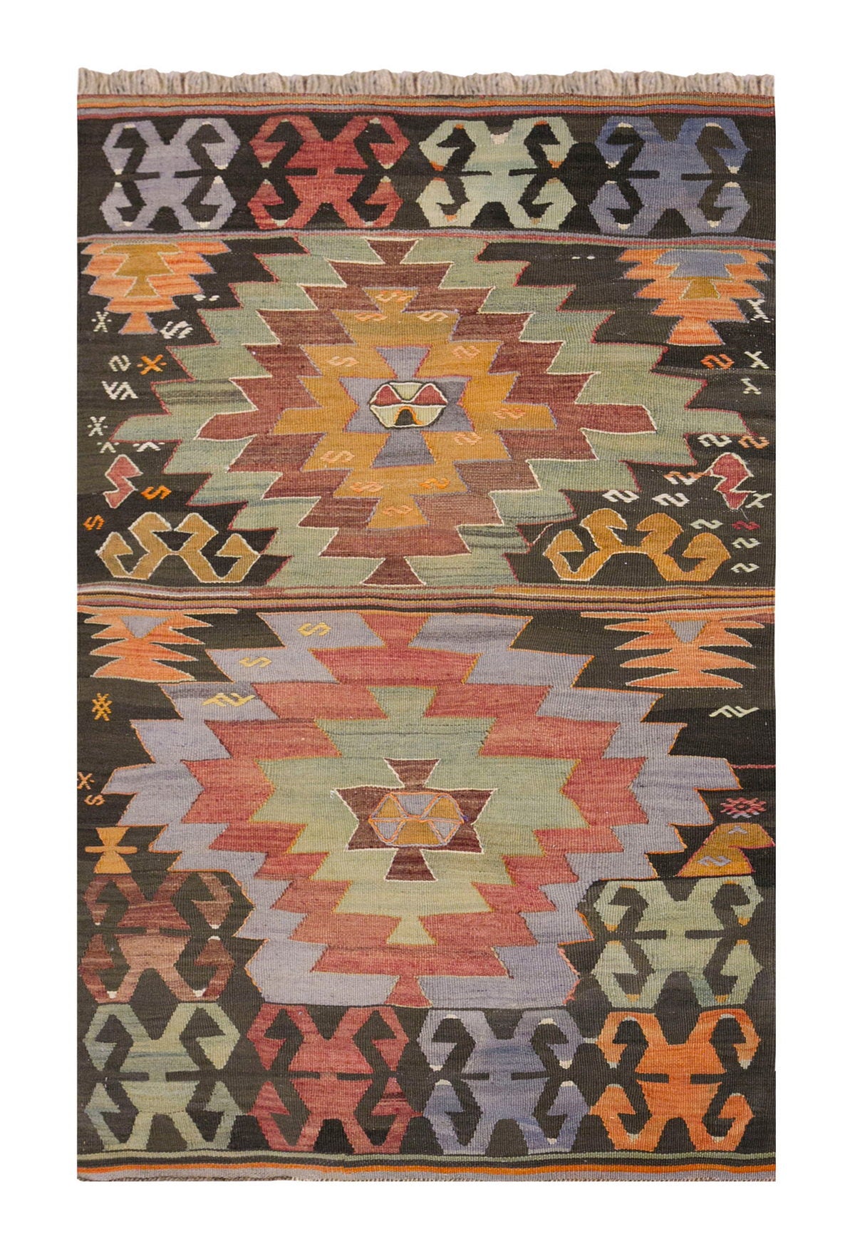 Vintage Turkish Rug, 2.6 x 4.3 ft Rug, 77 x 130 cm