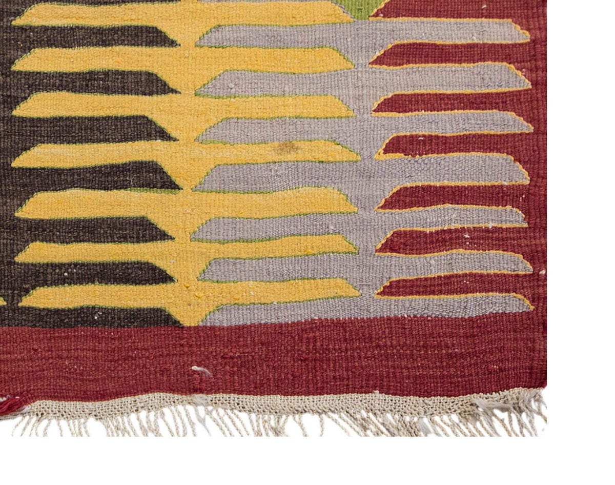 Vintage Turkish Rug, 2.7 x 3.1 ft Rug, 80 x 95 cm