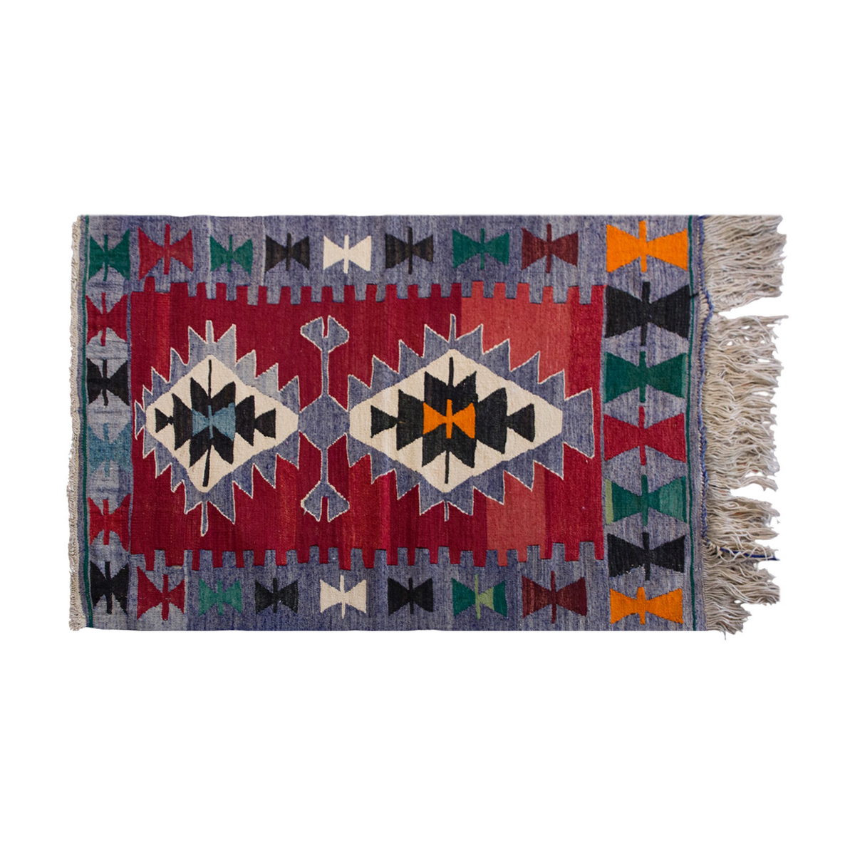 Vintage Turkish Rug, 2.7 x 3.11 ft Rug, 80 x 120 cm