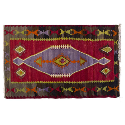 Vintage Turkish Rug, 2.7 x 4.11 ft Rug, 80 x 150 cm