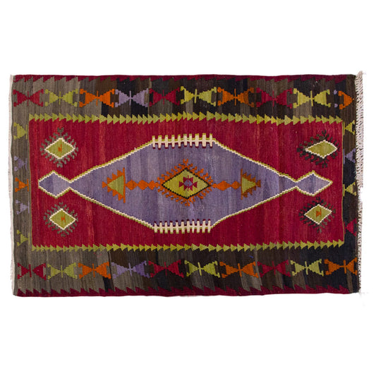 Vintage Turkish Rug, 2.7 x 4.11 ft Rug, 80 x 150 cm