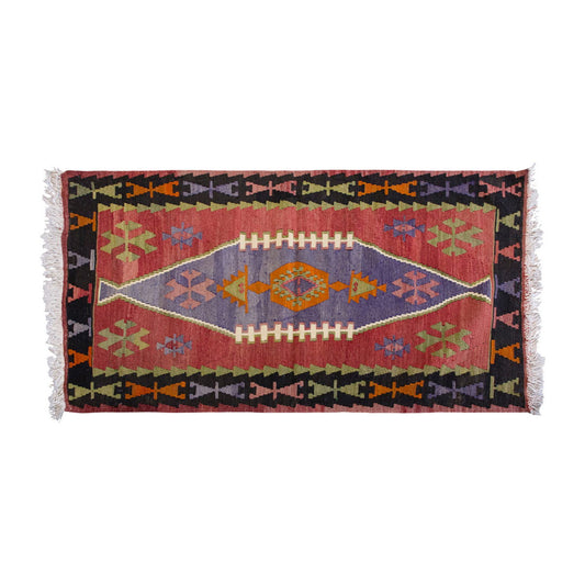 Vintage Turkish Rug, 2.7 x 4.7 ft Rug, 80 x 140 cm