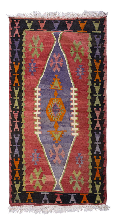 Vintage Turkish Rug, 2.7 x 4.7 ft Rug, 80 x 140 cm
