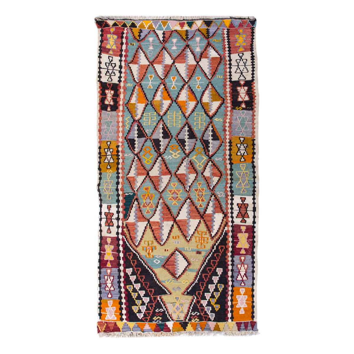 Vintage Turkish Rug, 2.7 x 5.1 ft Rug, 79 x 155 cm