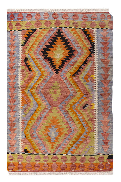 Vintage Turkish Rug, 2.8 x 4.10 ft, 82 x 148 cm