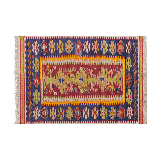 Vintage Turkish Rug, 2.8 x 4 ft, 83 x 123 cm