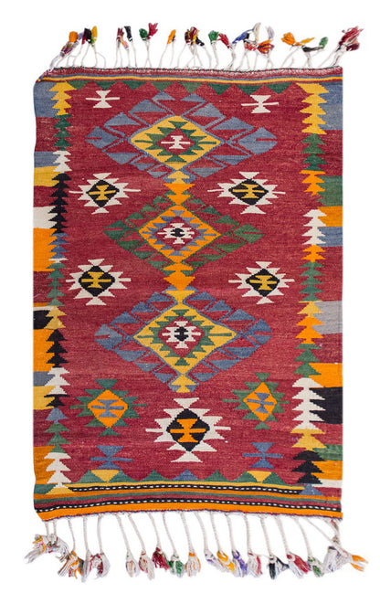 Vintage Turkish Rug, 2.9 x 4.2 ft Rug, 84 x 129 cm