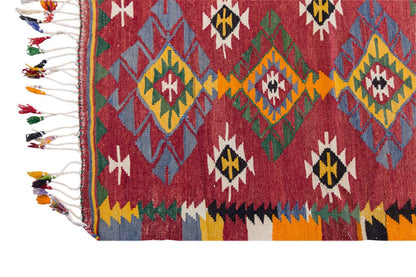 Vintage Turkish Rug, 2.9 x 4.2 ft Rug, 84 x 129 cm