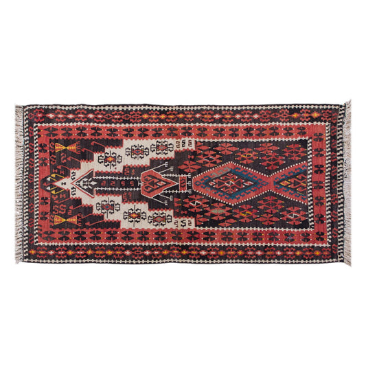 Vintage Turkish Rug, 2.9 x 5.1 ft Rug, 86 x 155 cm