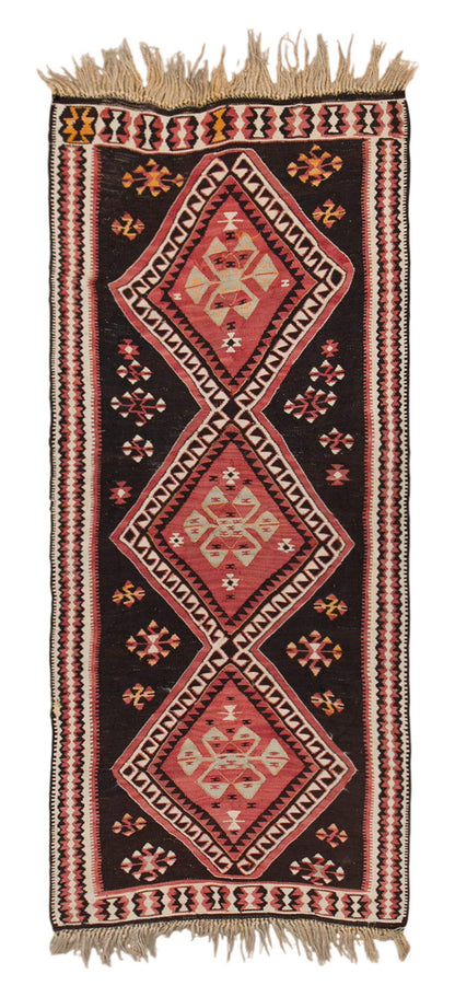 Vintage Turkish Rug, 2.9 x 5.10 ft, 84 x 178 cm