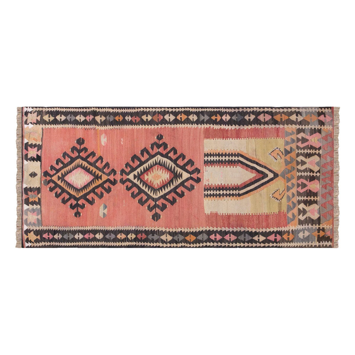 Vintage Turkish Rug, 2.9 x 6.10 ft, 85 x 210 cm