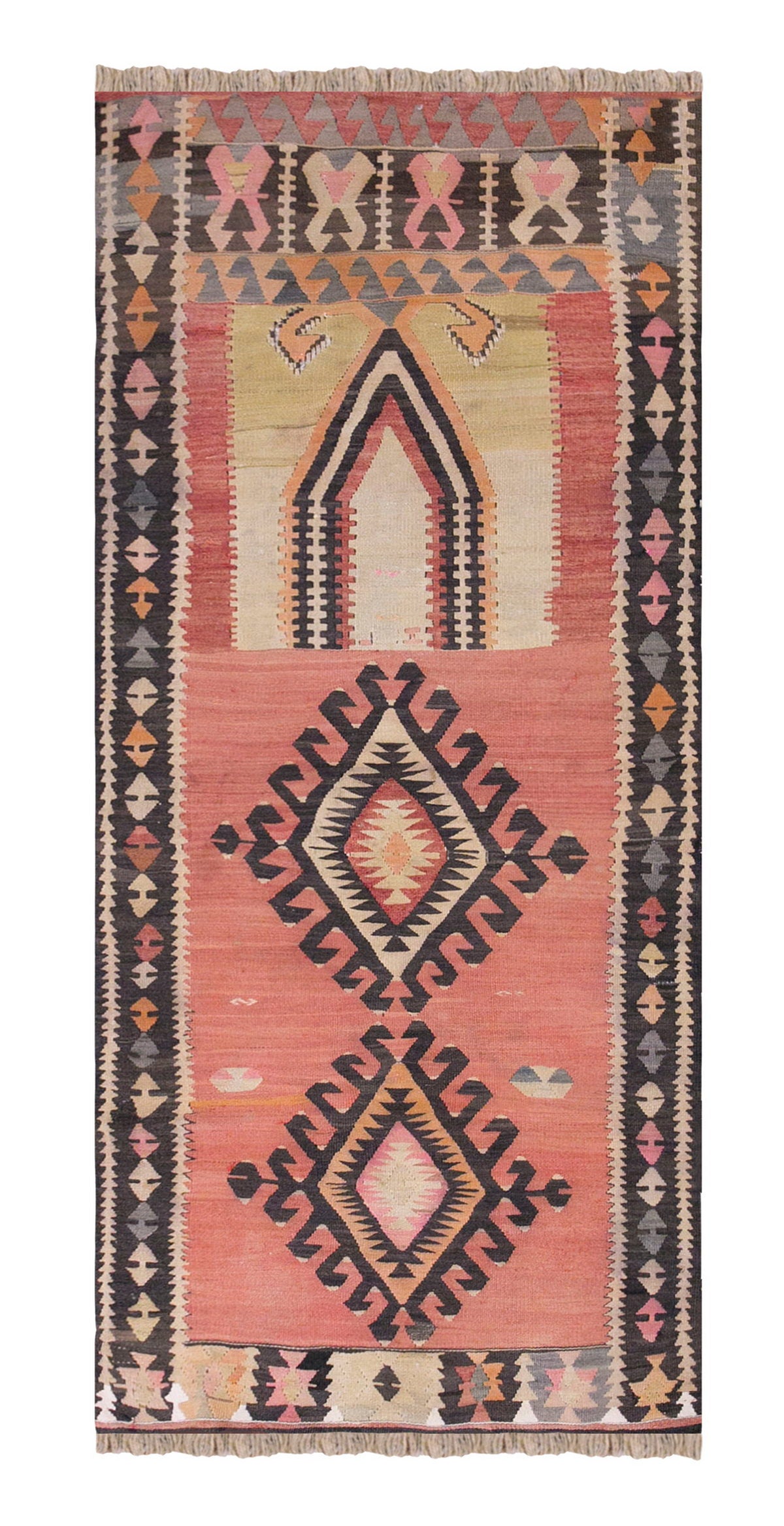 Vintage Turkish Rug, 2.9 x 6.10 ft, 85 x 210 cm