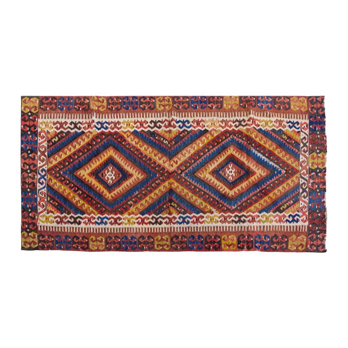 Vintage Turkish Rug, 202 x 106 cm, 6.7 x 3.5 ft